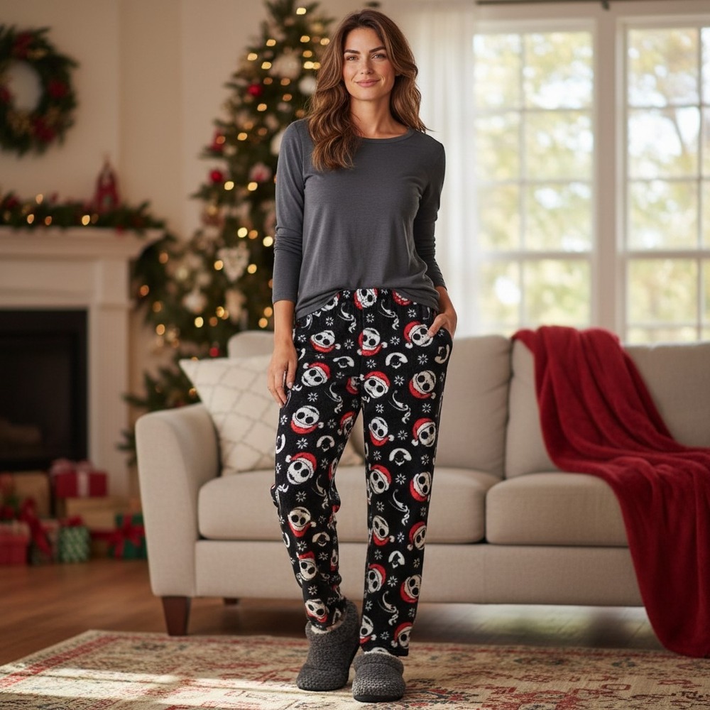 Disney Nightmare Before Christmas Jack Skellington Pajama Pants Black Large L
